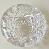 Bohemian cut crystal ashtray/pocket tray. Star/cross-hatched motifs.