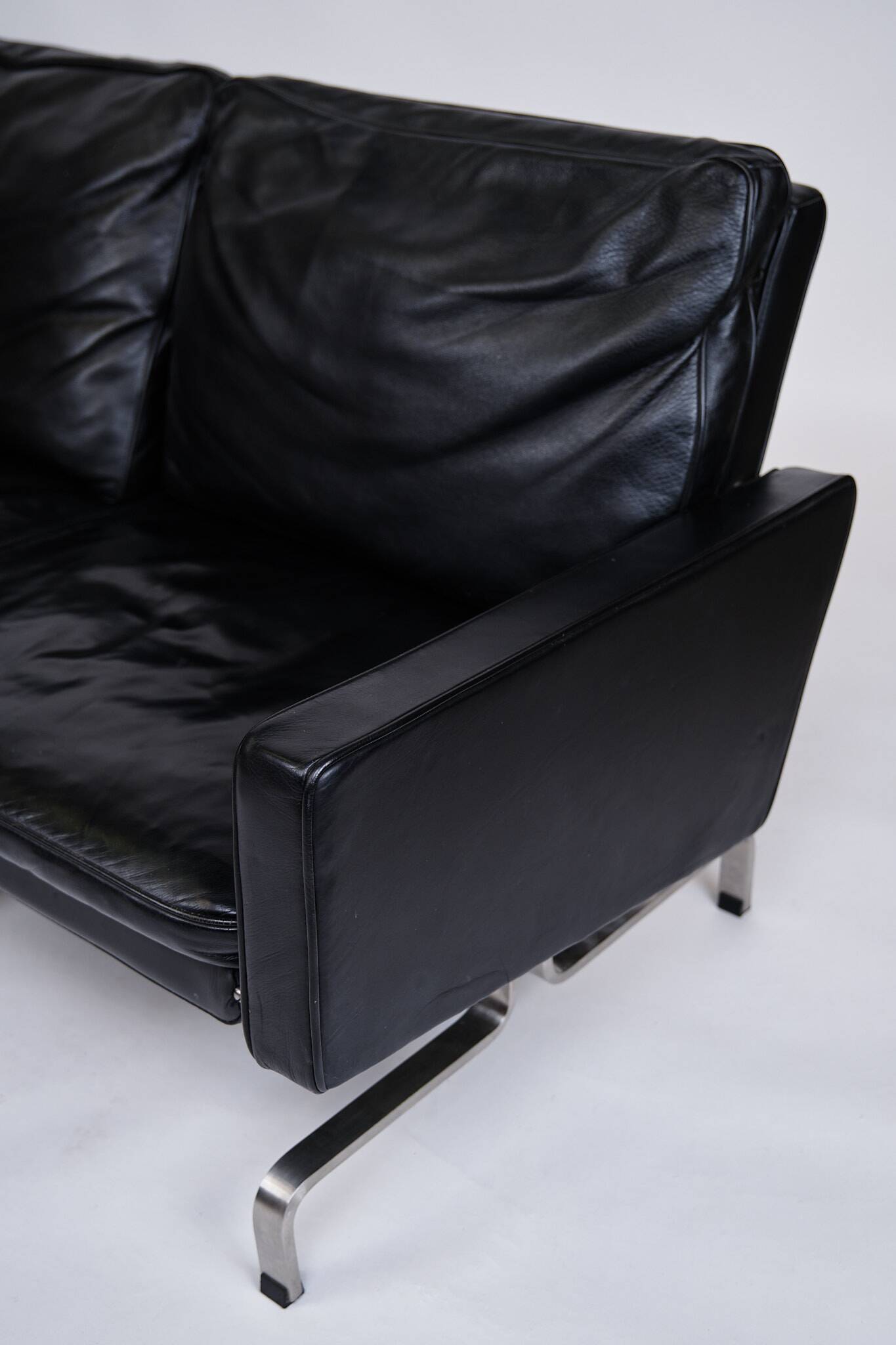 PK31 sofa - 3-seater - black leather - Poul Kjærholm - E. Kold Christensen - 1960s