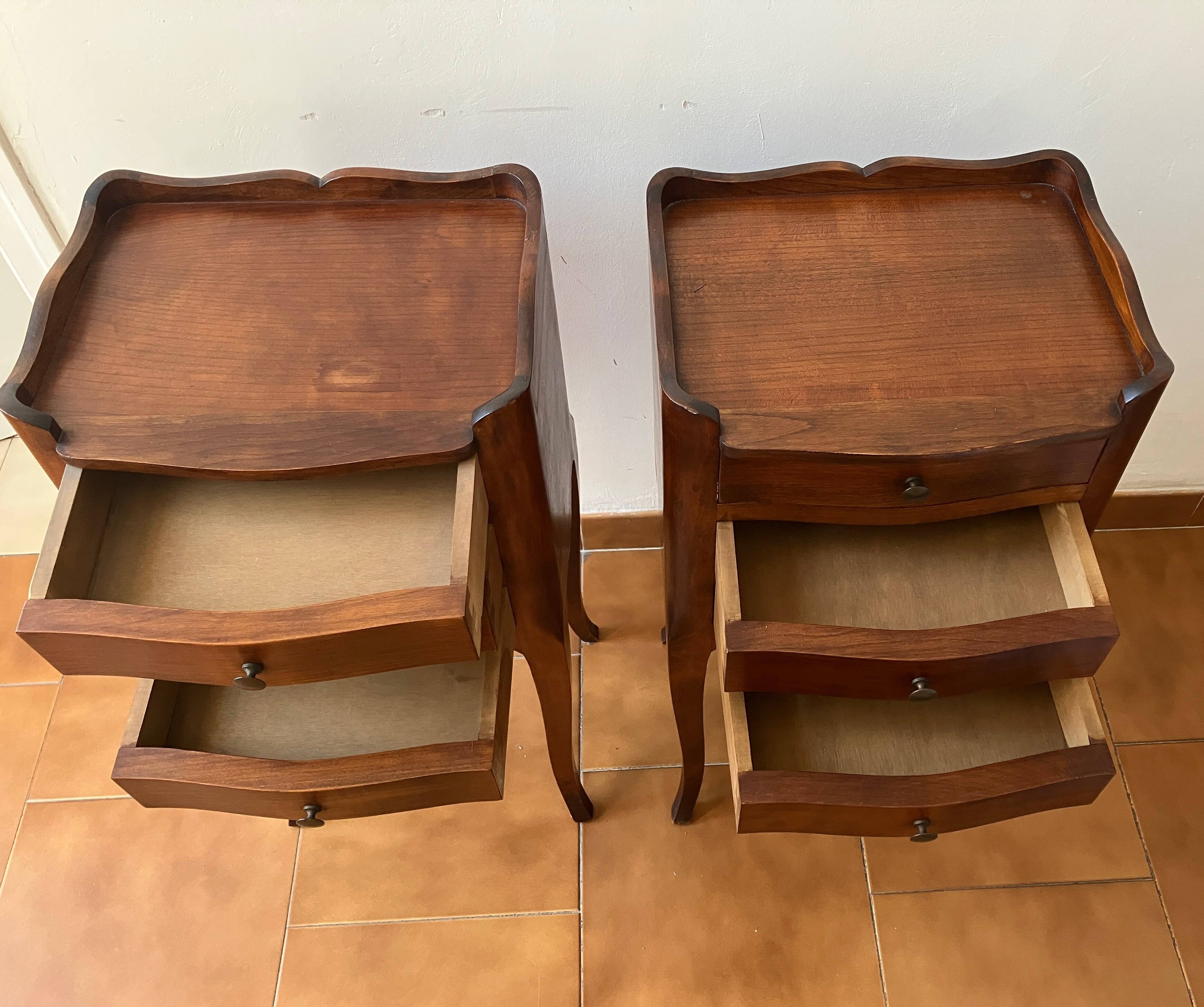 Two Cherry Wood Bedside Tables