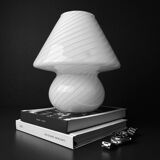 Vintage Murano glass table lamp in a swirling mushroom shape, Italy, 1970s.