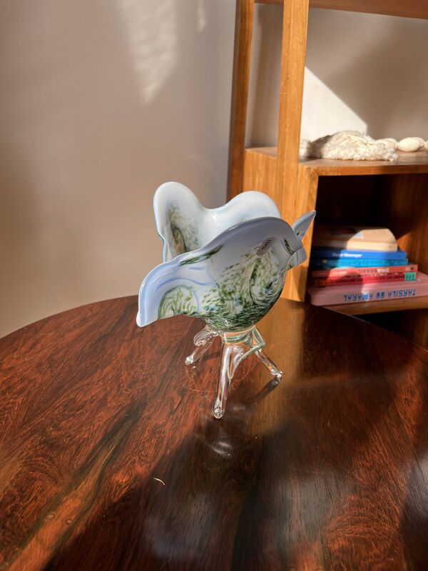Coupe sur pieds verre de Murano rare