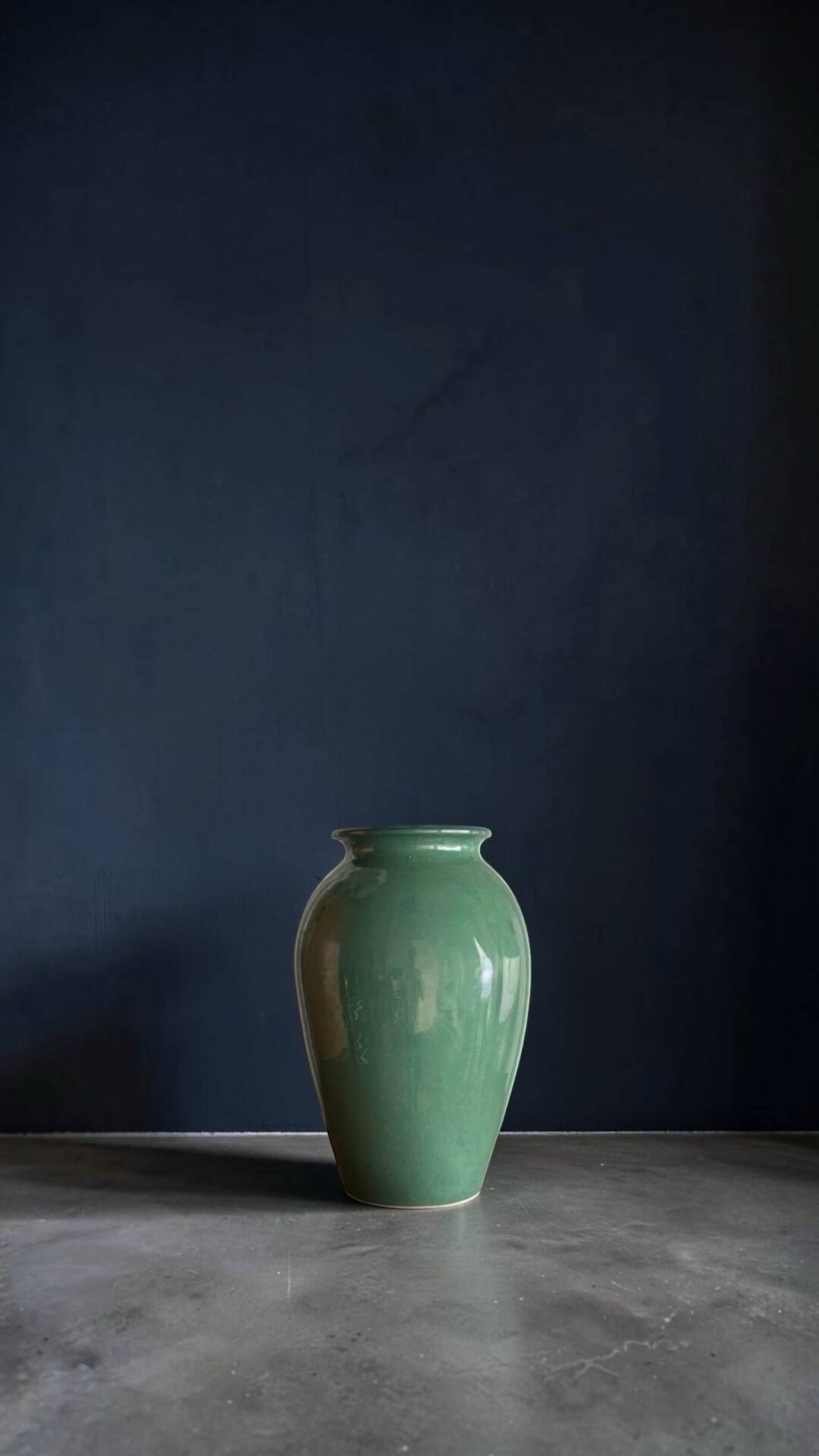 Jade green glazed ceramic vase, Vallauris 1950