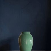 Jade green glazed ceramic vase, Vallauris 1950