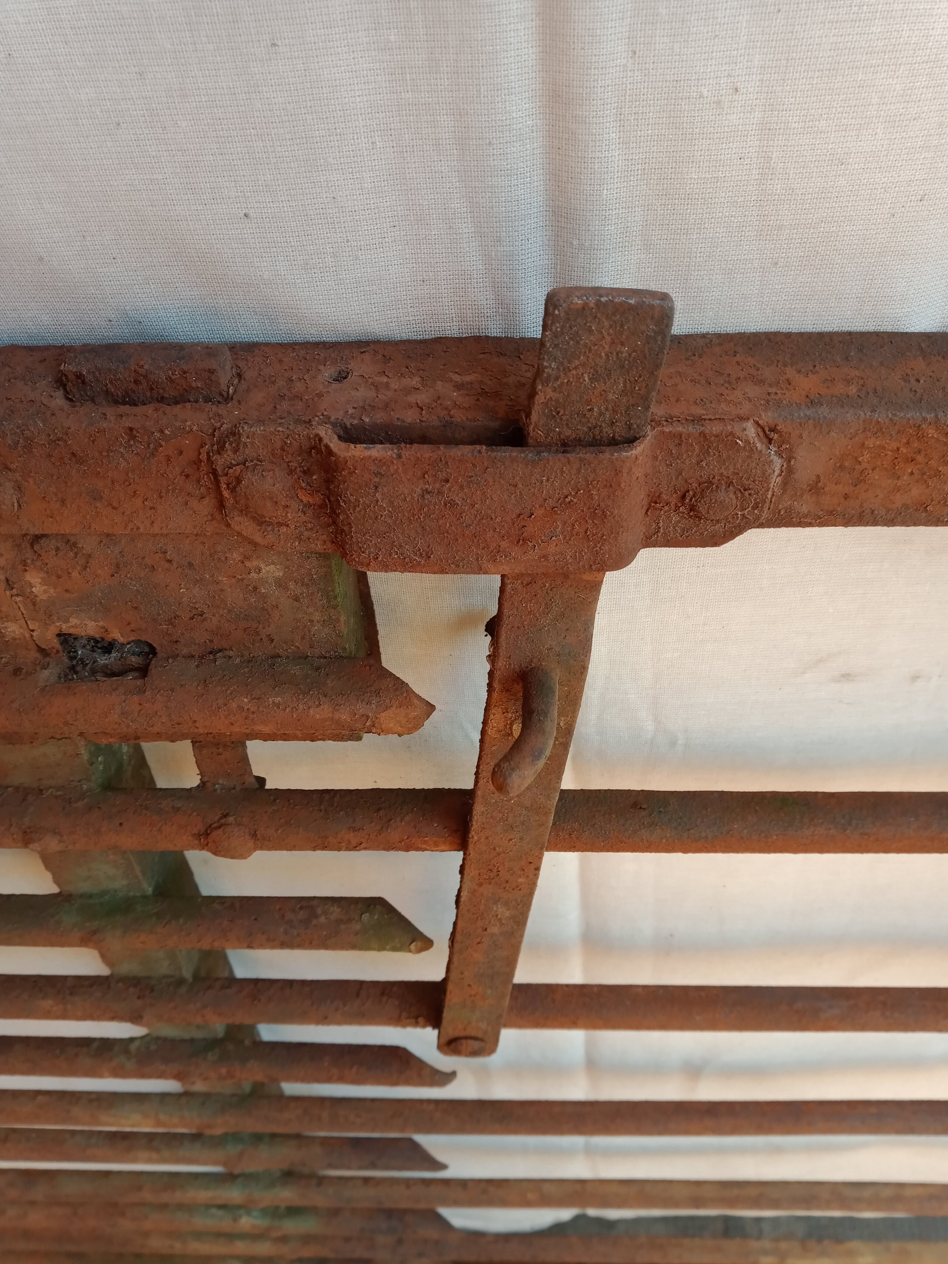 Old riveted metal gate