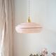 Clichy pink glass pendant with a rim