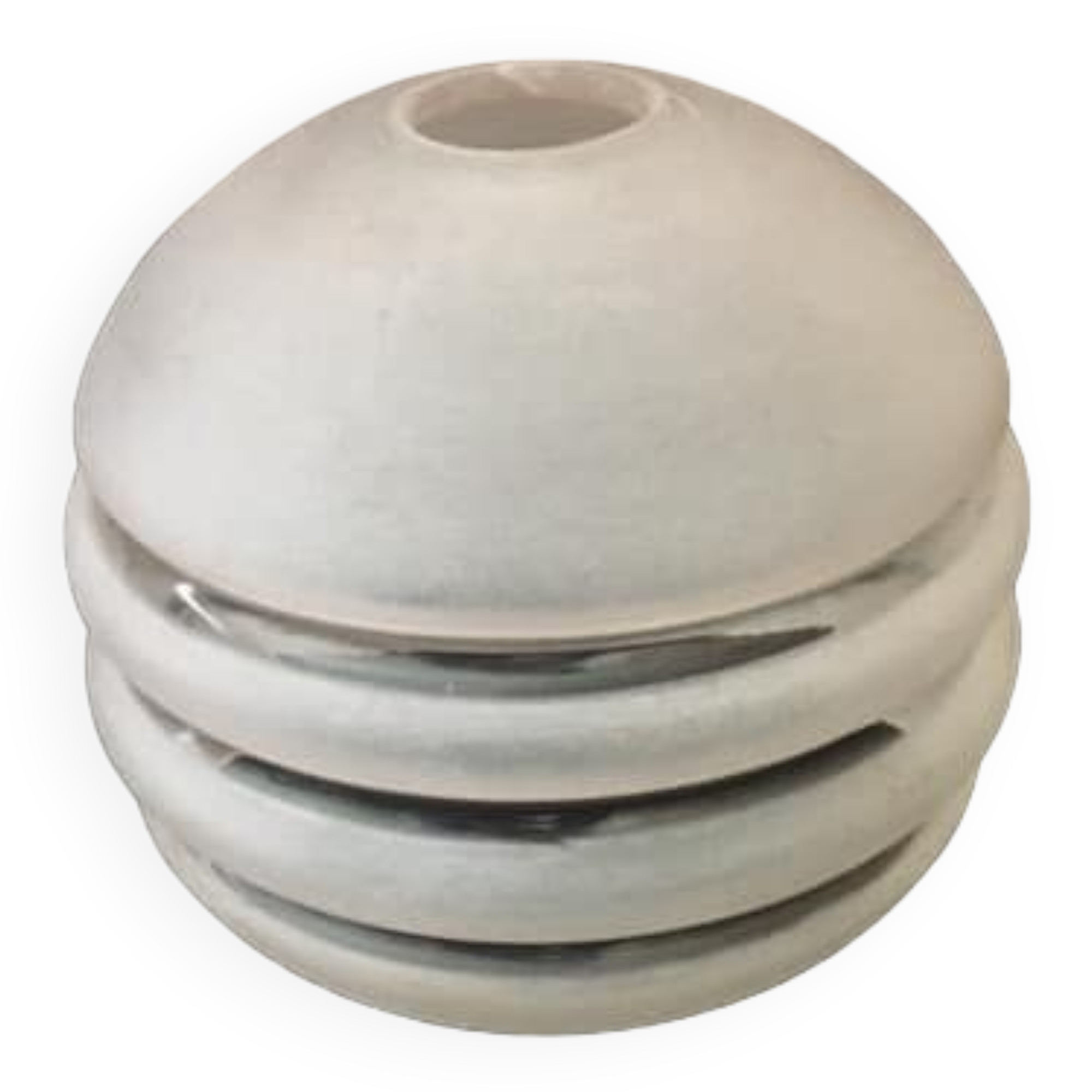 Round globe in slightly pink granite glass and white glass