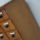 German Oak Apothecary Cabinet with Enamel Shields, 1940s