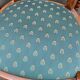 4 solid wood dining chairs with green fabric Louis Philippe 198