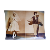 Original fashion photography, spring summer 1959.Japanese fashion designers