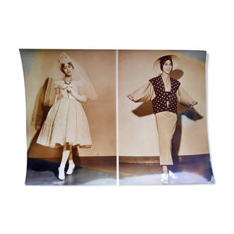 Photographie de mode originale, printemps été 1959 - Couturiers japonais