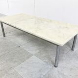 Table basse vintage en marbre blanc années 1960