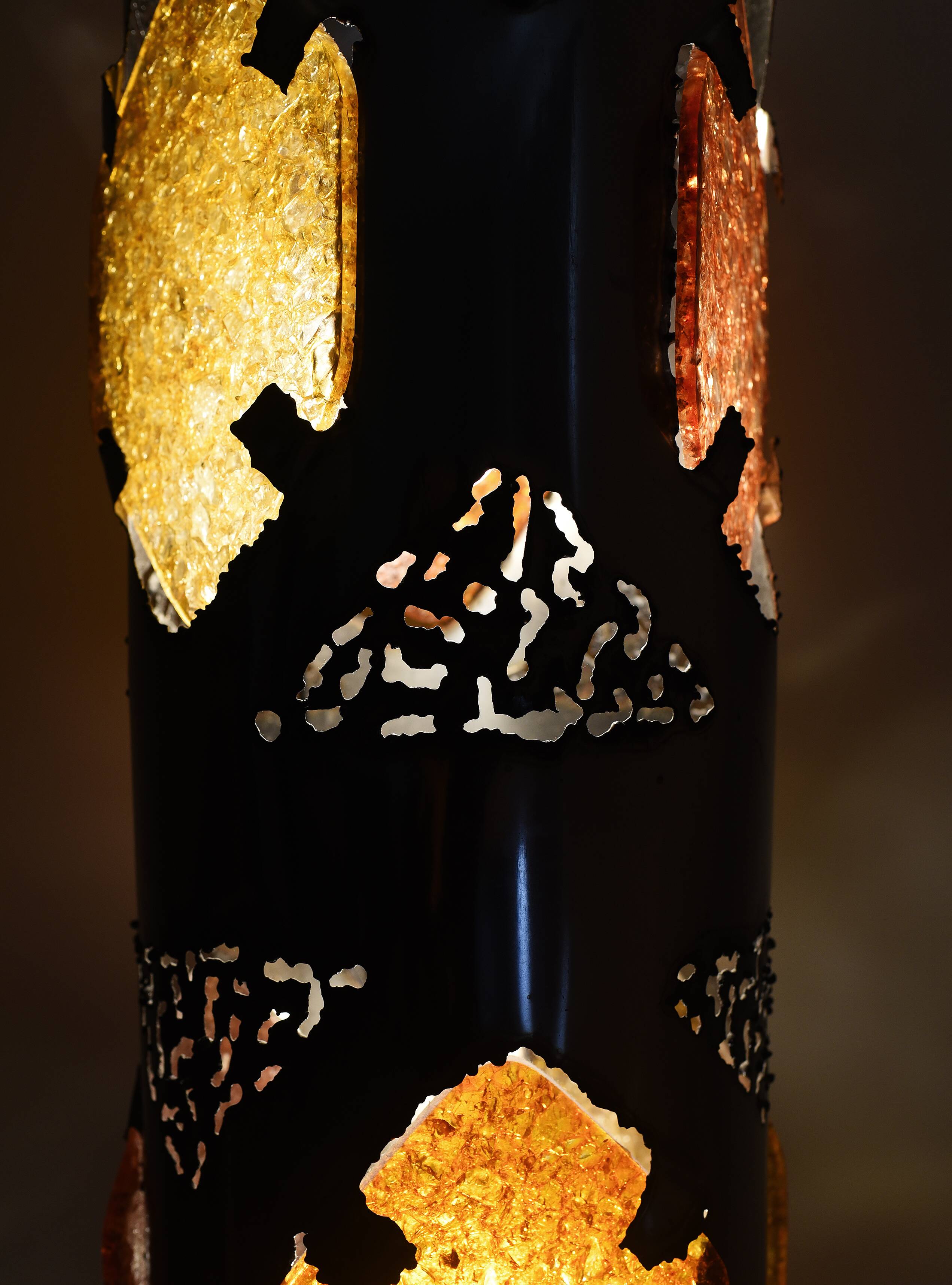 Brutalist ceramic lamp from Accolay