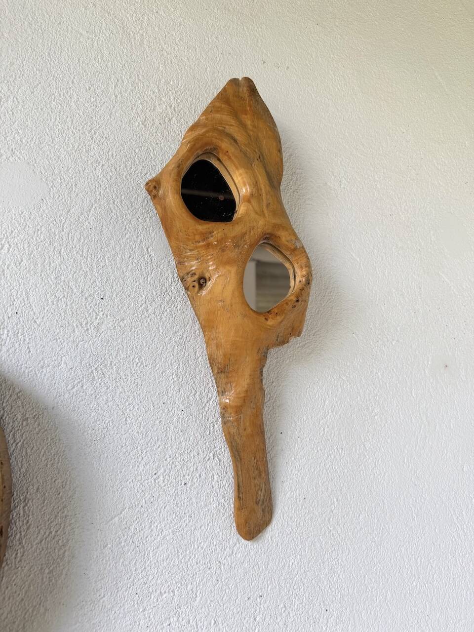 Set de 4 miroirs organiques brutalistes en bois années 50