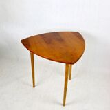 Table basse console polonaise en forme de feuille des années 70