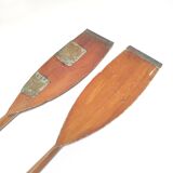 Paddle rowing boat wooden canoe