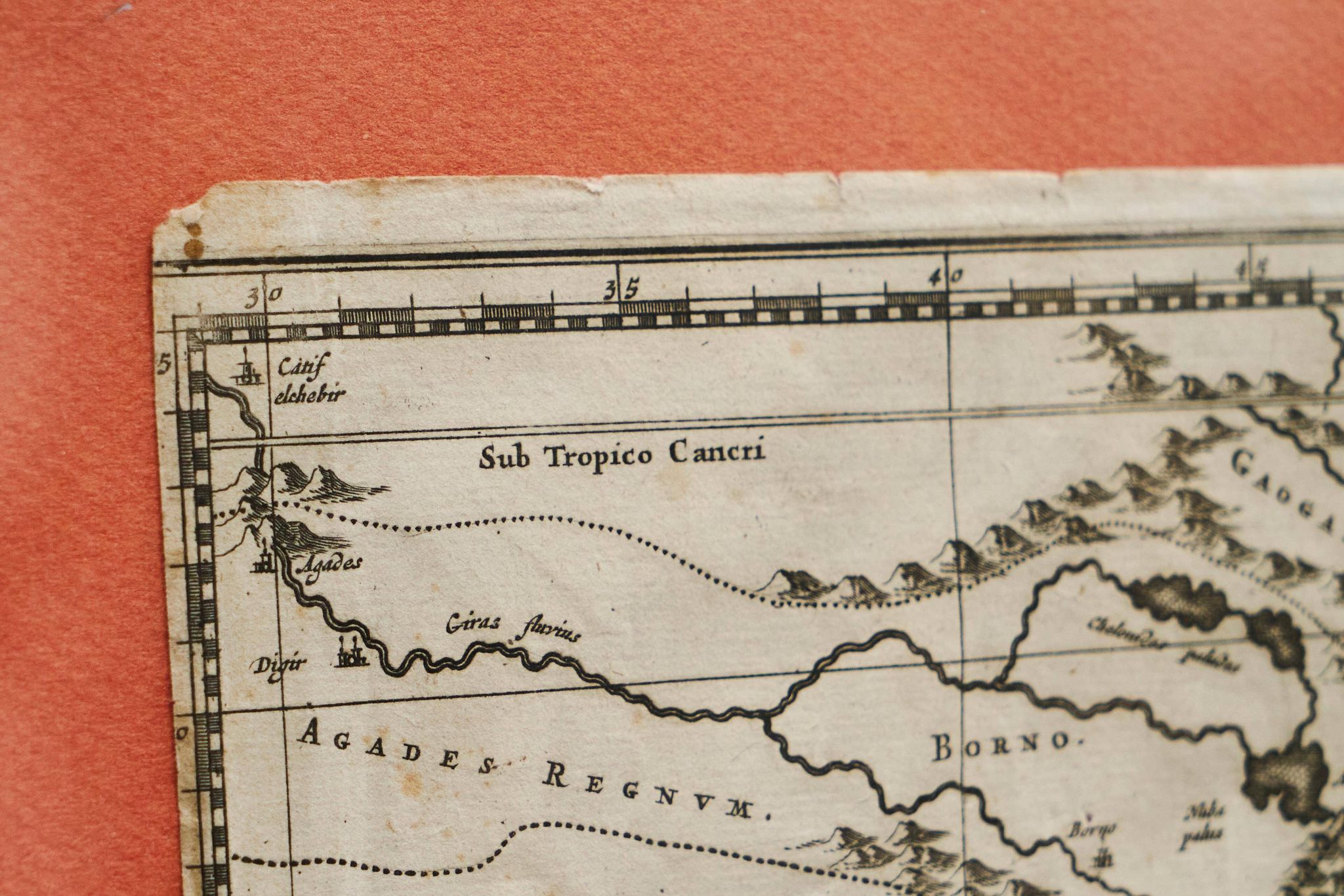Rare original map of Ethiopia from the 17th century by Willem Janszoon Blaeu.