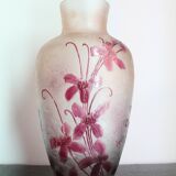 François Théodore Legras ovoid vase with floral decoration, Rubis Art Nouveau series.