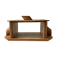 Art Deco box in beech and glass 30s