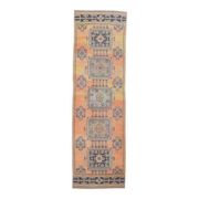 Tapis coureur en laine orange turc des années 1970 95x319