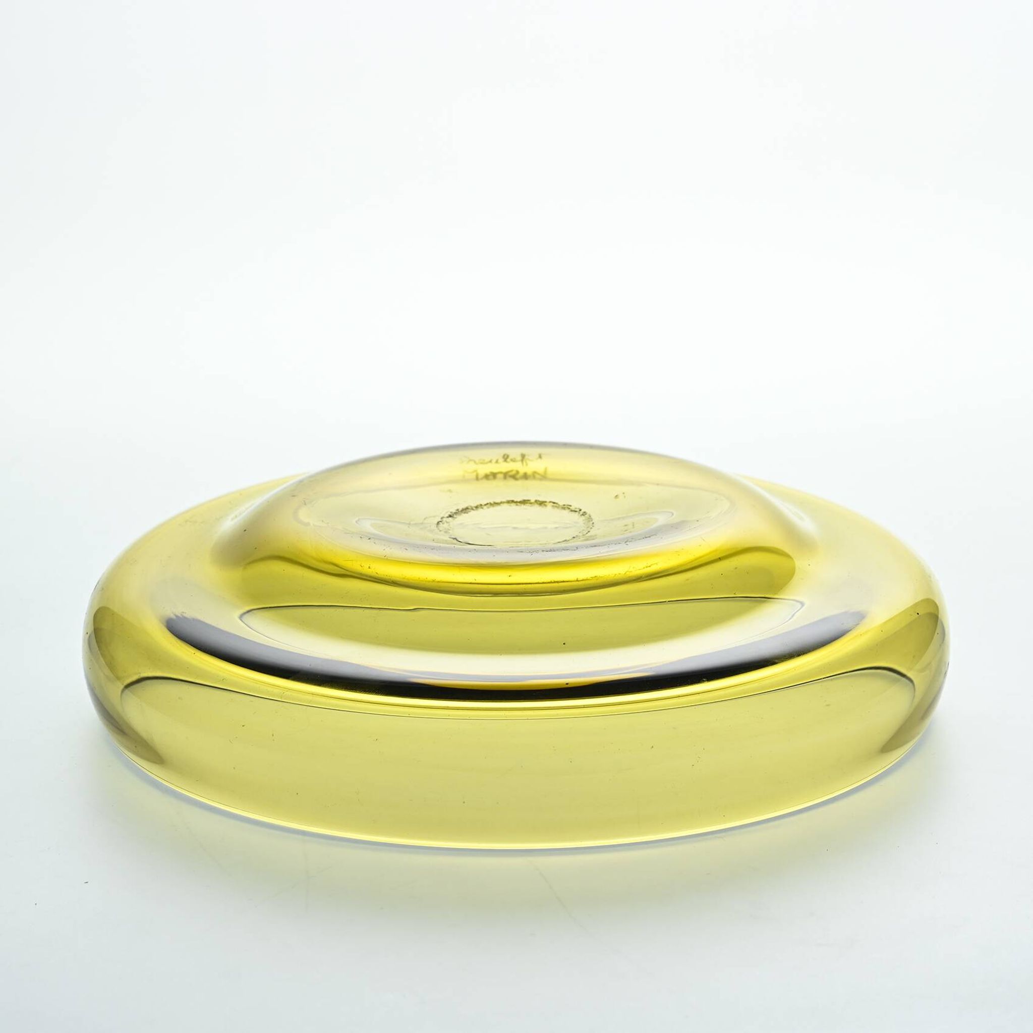 Coupe à fruits en verre soufflé par Claude Morin, circa 1975