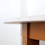 Neon High Table in mahogany lacquered cherrywood and Carrara marble