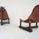 Set of two saddle leather lounge chairs, Brazil, 1960's