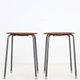 Ensemble de 2 tabourets des années 60 / teck / acier / design industriel danois.