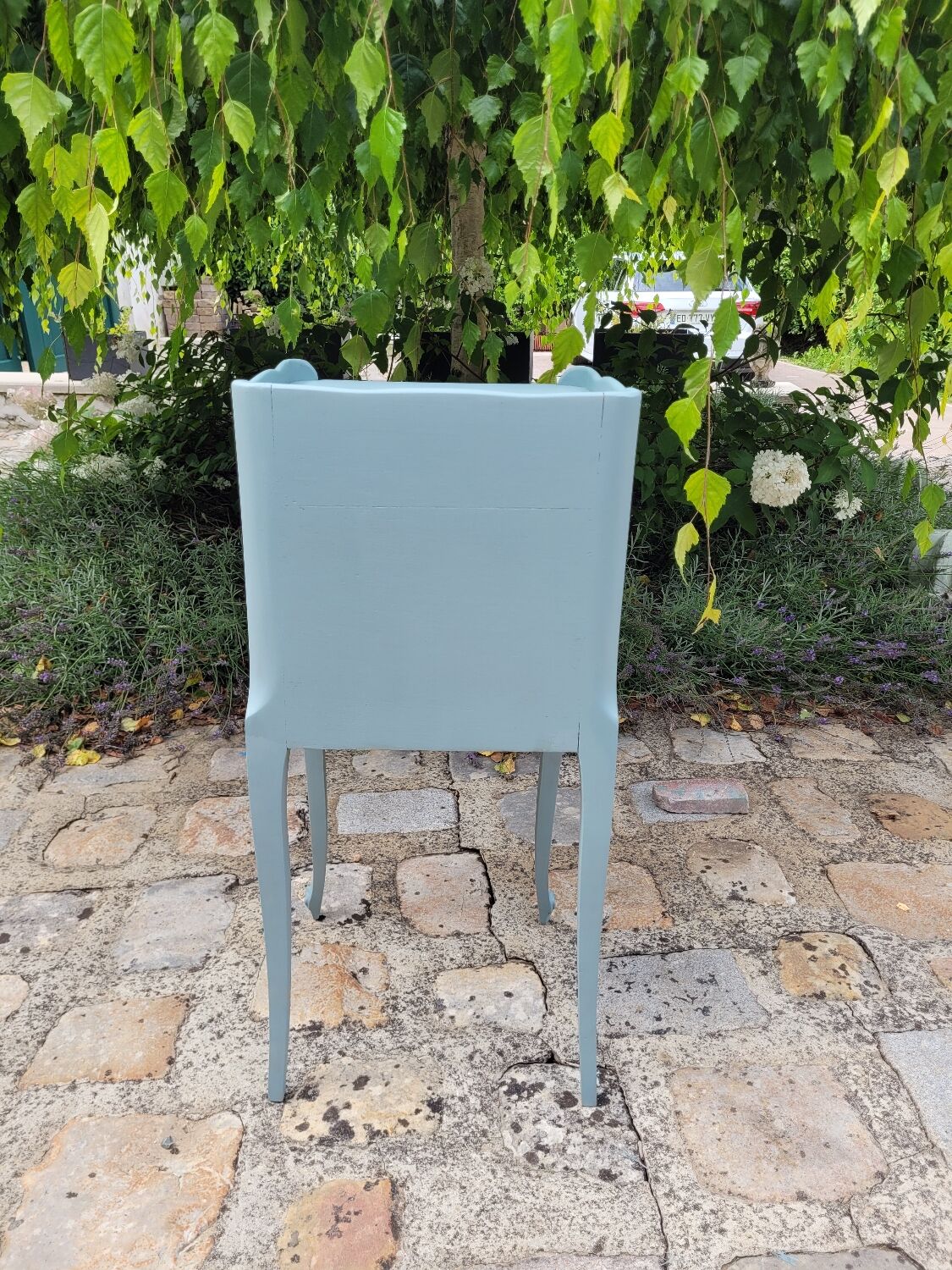 Bedside table Louis Xv style Blue neptune