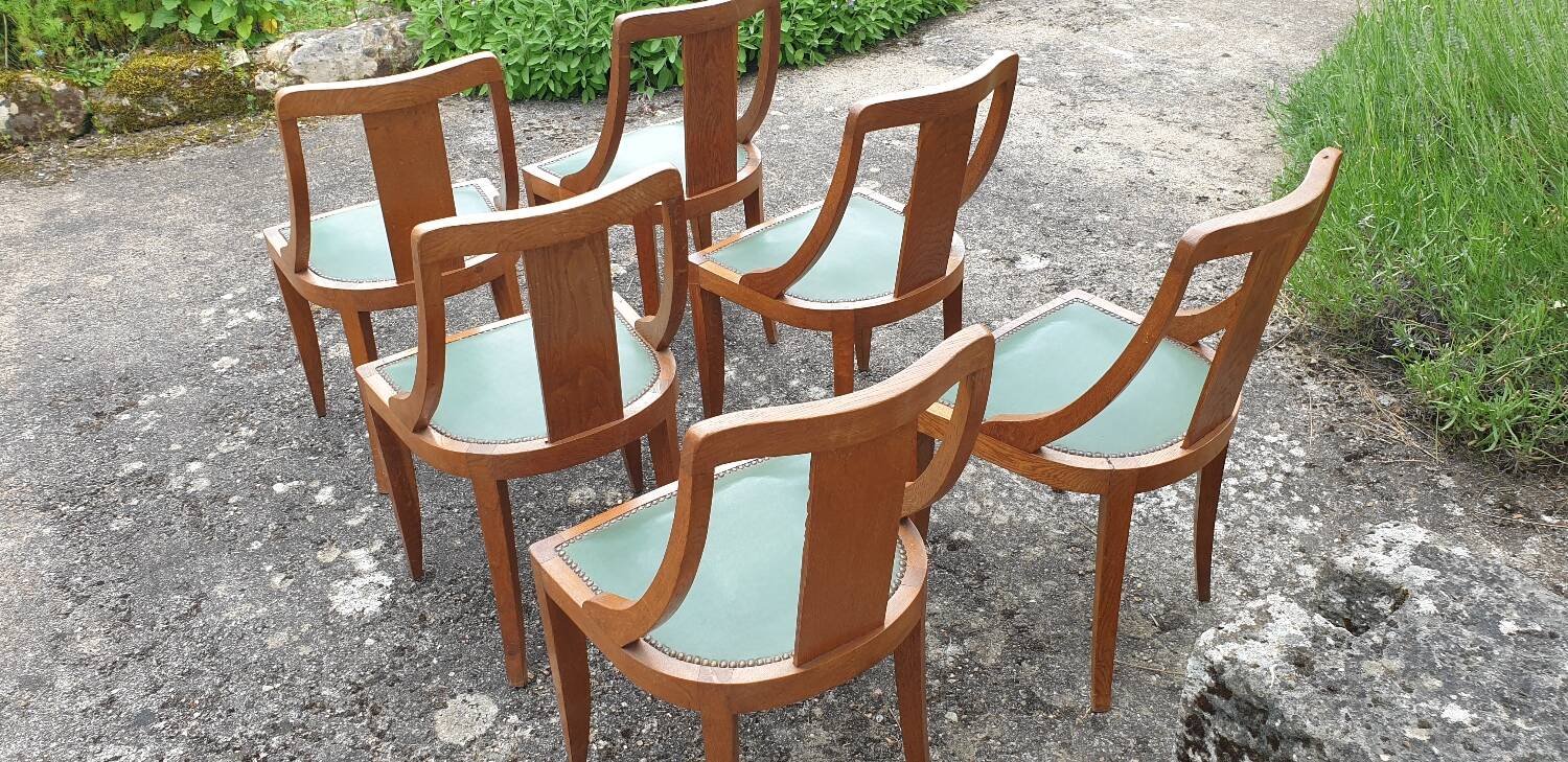 Suite de 6 chaises gondole Art Déco 1930