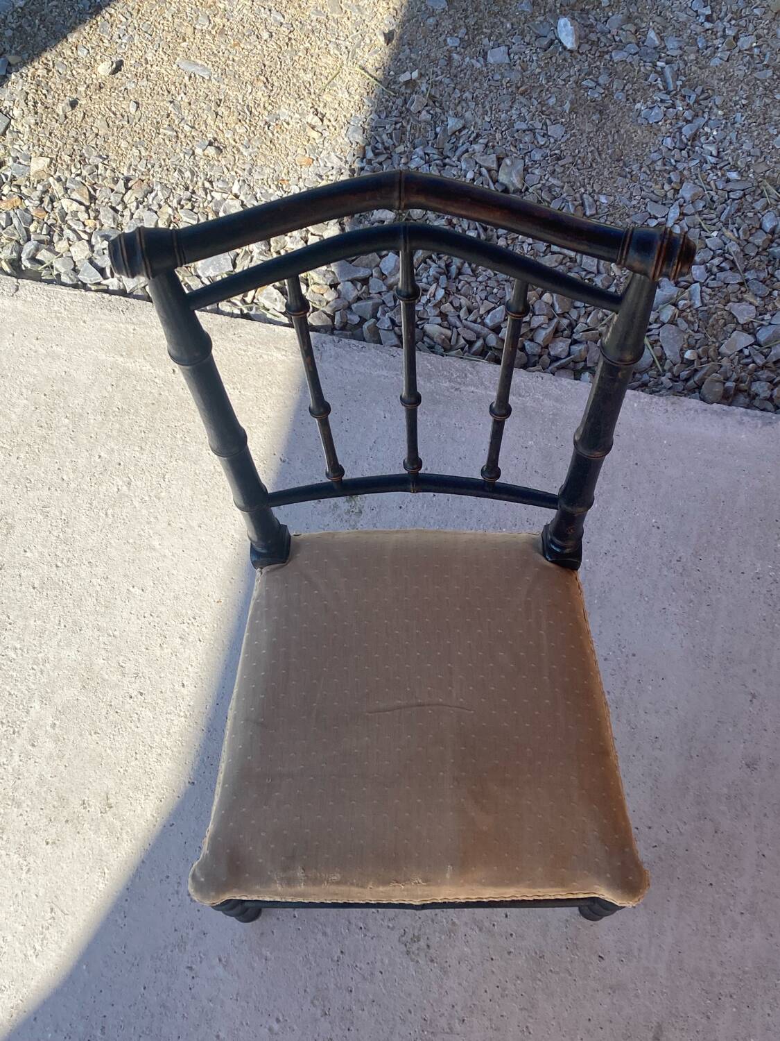 Chaise Napoléon III en bois imitant le bambou