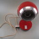 Seventies Space Age Eyeball table lamp in red and chrome laqué metal