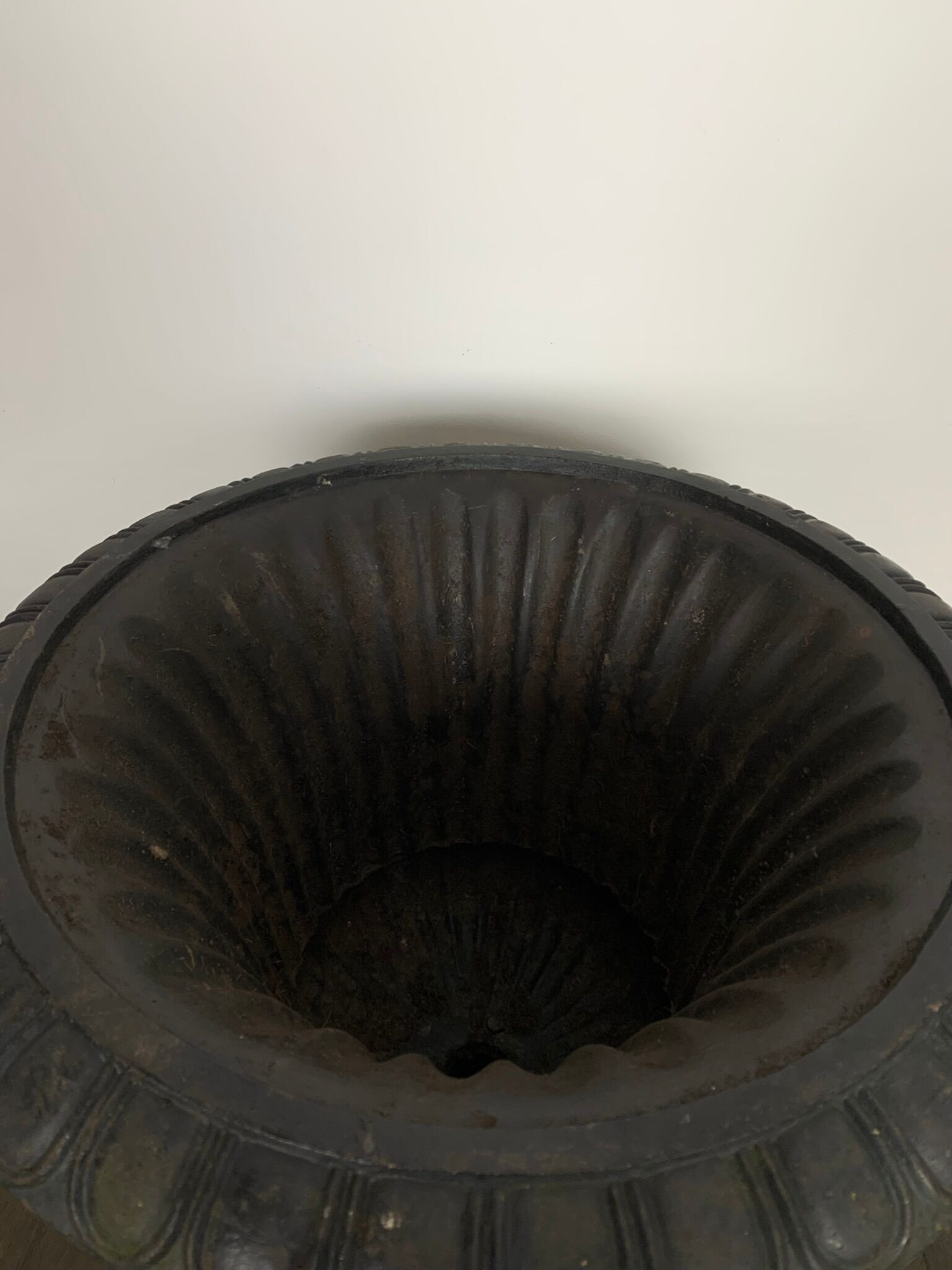 Cast iron garden vase