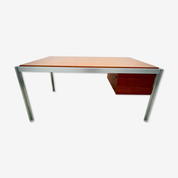 Bureau de George Ciancimino en bois exotique et alu pour Mobilier International