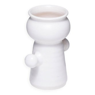 Vase en faïence blanc mat, 1970s