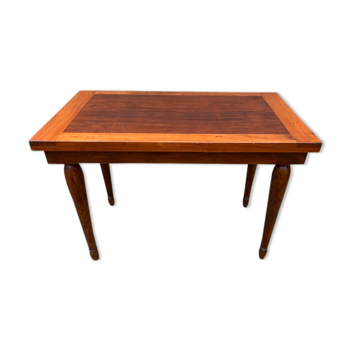 Side table desk in solid wood feet turned 50s