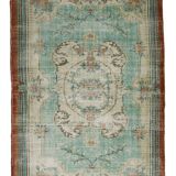 Turkish Anatolian Handmade Vintage Rug 281 cm x 187 cm