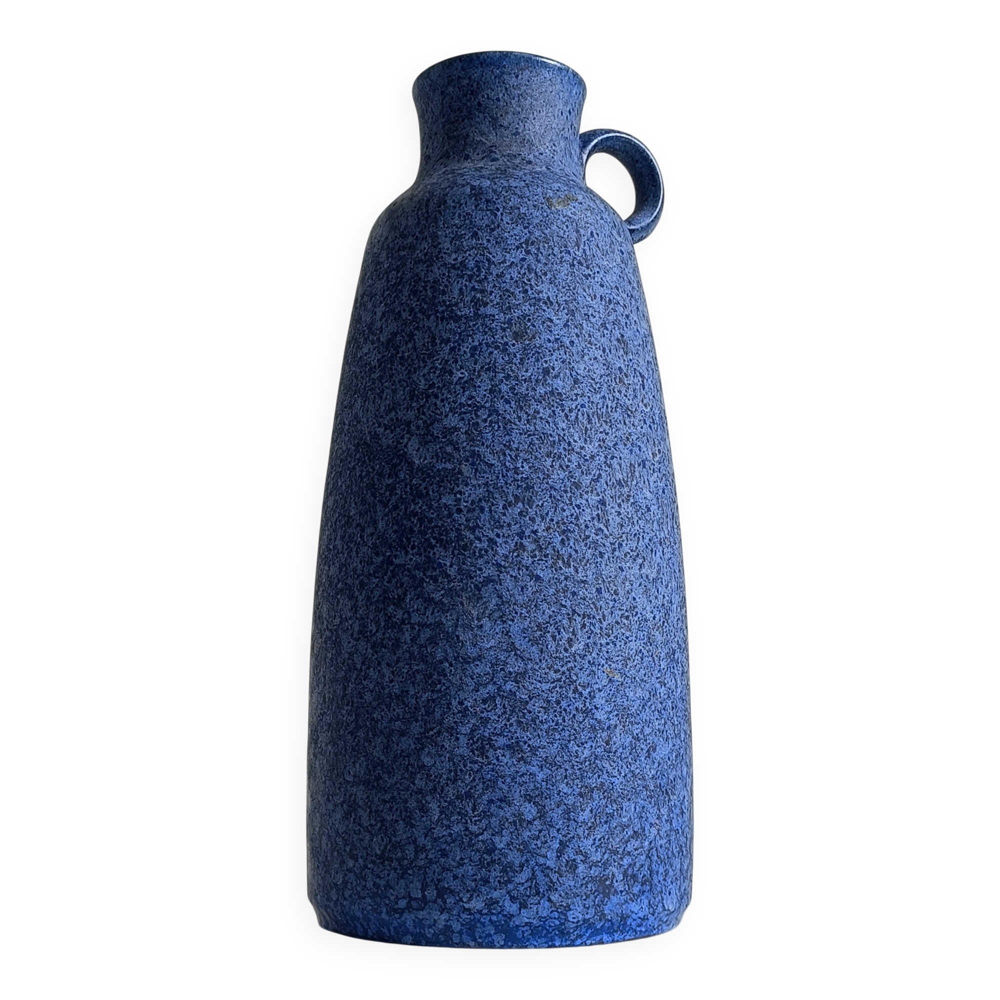Mid-Century Ceramic Jug Vase by Ceramano, Blue Glaze, West Germany