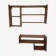 Suite of asymmetrical Scandinavian wall shelves 60s