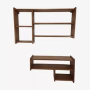 Suite of asymmetrical Scandinavian wall shelves 60s