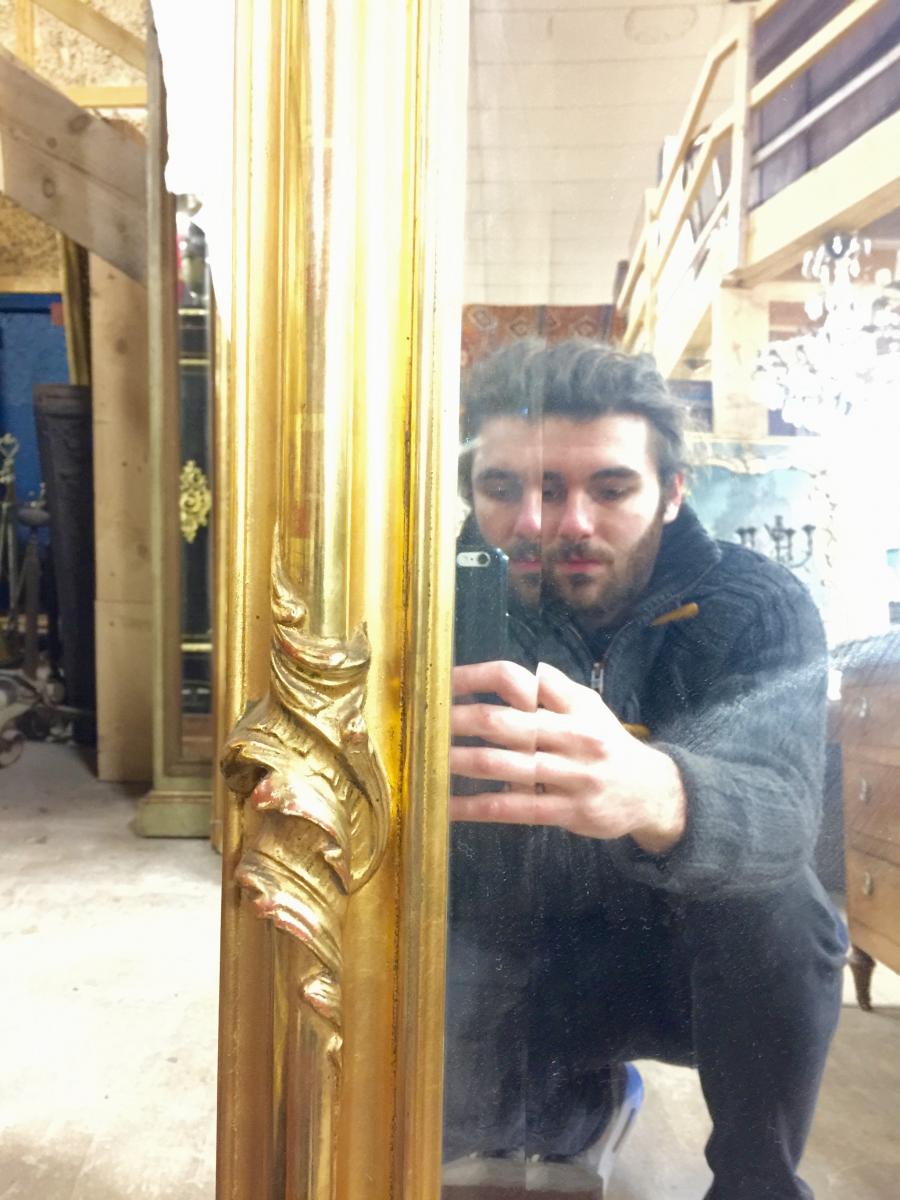 79 x 128 cm wooden fireplace mirror