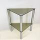 Smoked glass and chrome side table — France, 1970s