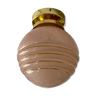 Plafonnier globe vintage en verre de Clichy rose et doré