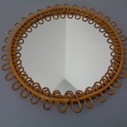 Small filigree Italian bamboo mirror, 1950s