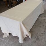 Pure linen canvas sheet/tablecloth/curtain "Blue flower"