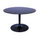 Round table in mirrored black glass, Italia1980s signed Calligaris