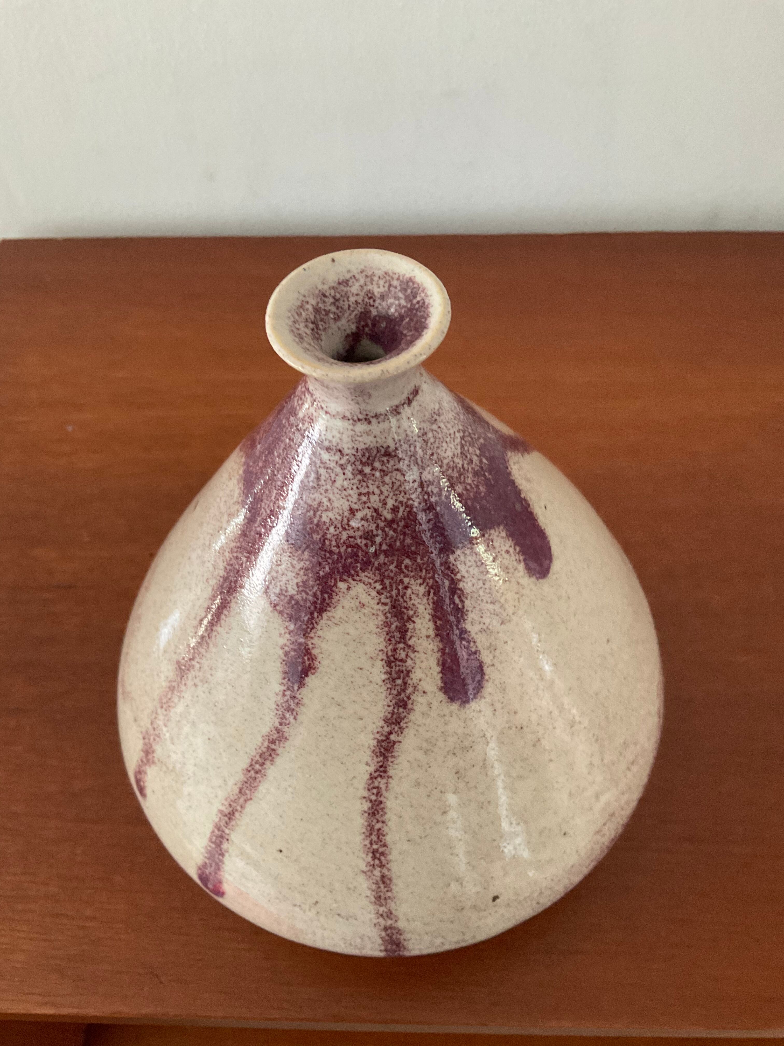 Vintage sandstone vase signed