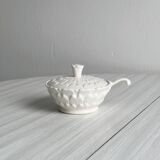 Small sugar bowl or condiment box, white porcelain Boch