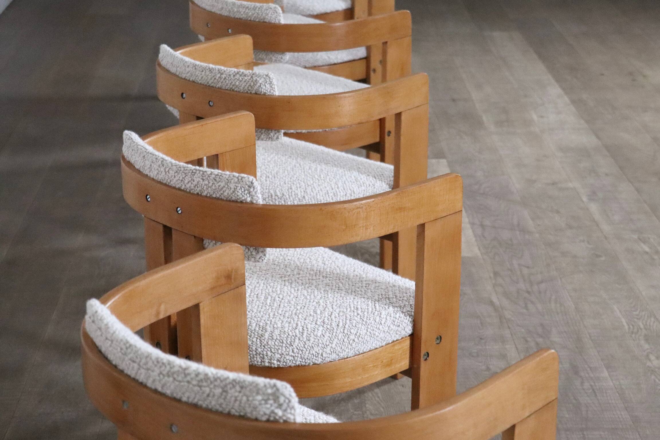 Pigreco Dining Chairs By Afra & Tobia Scarpa With Bentwood Frames, Set Of S
