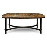 Wrought iron coffee table with slate top