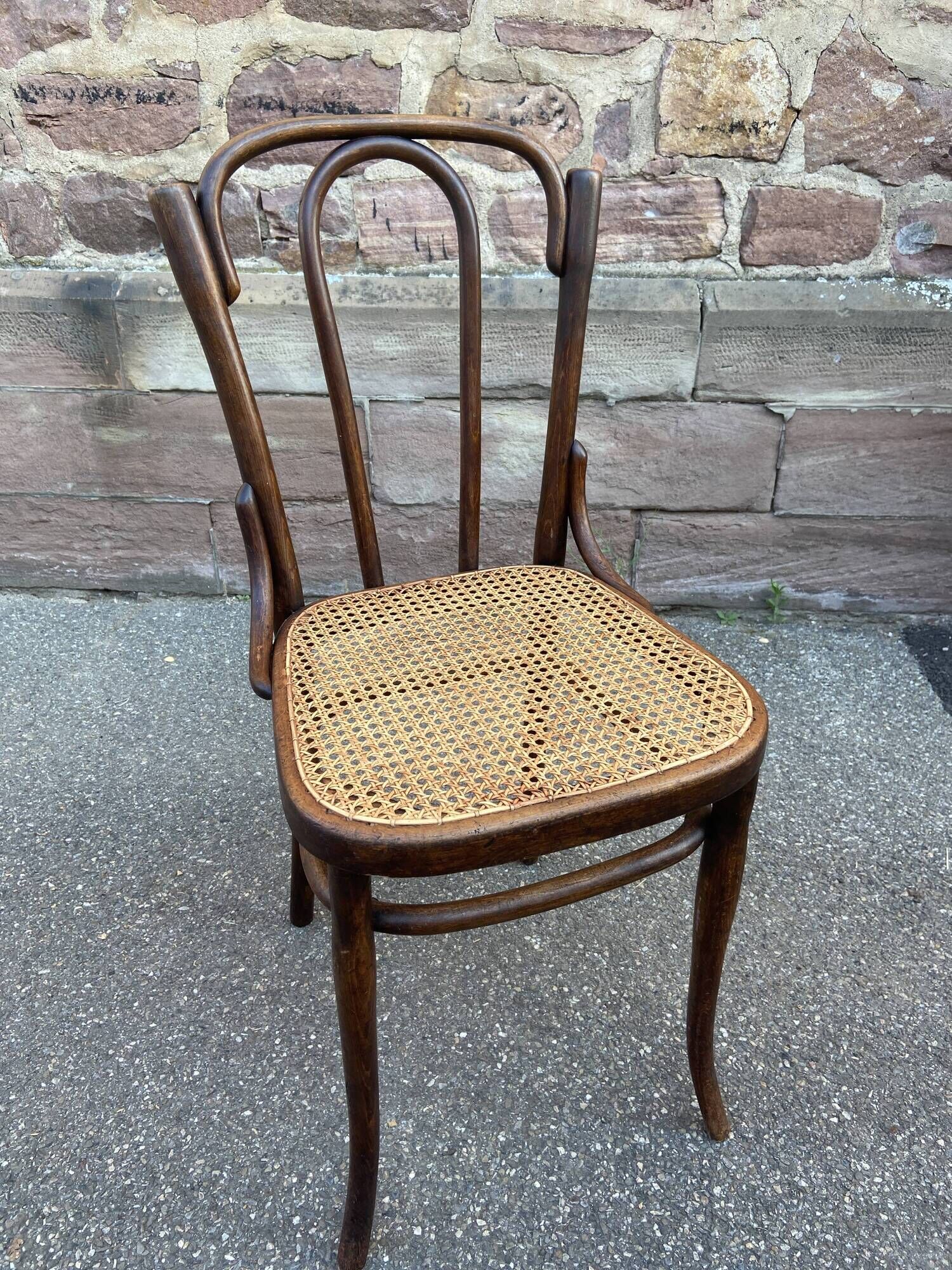 Set of 6 mismatched Viennese bistro restaurant chairs from the 1920s